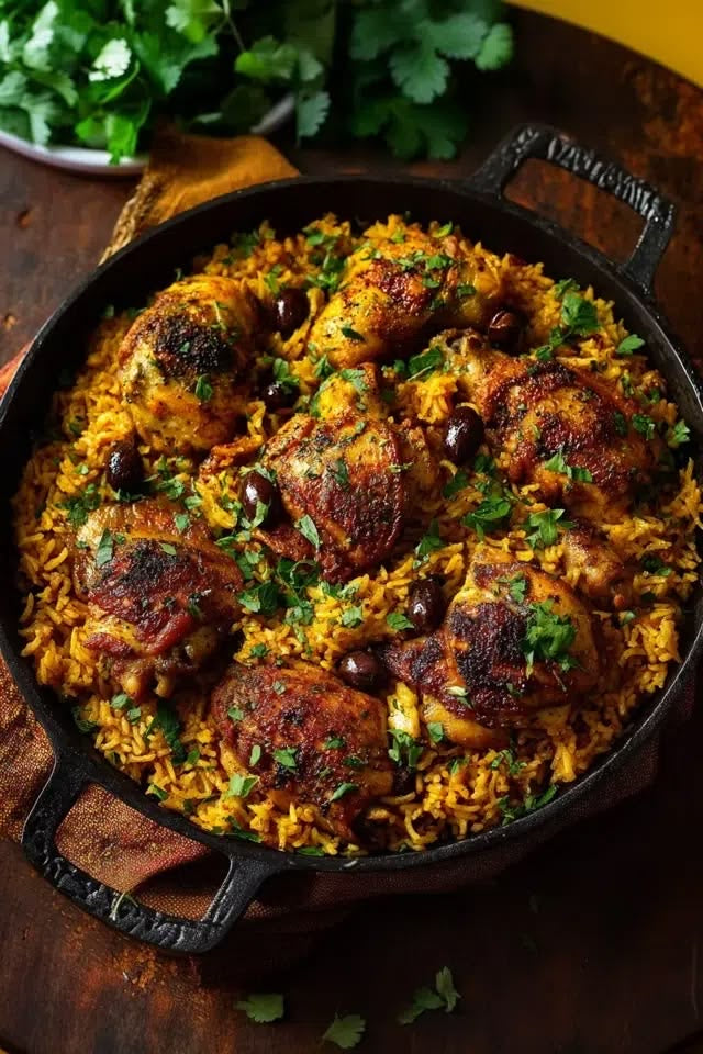 Moroccan Chicken with Maple Almond Rice