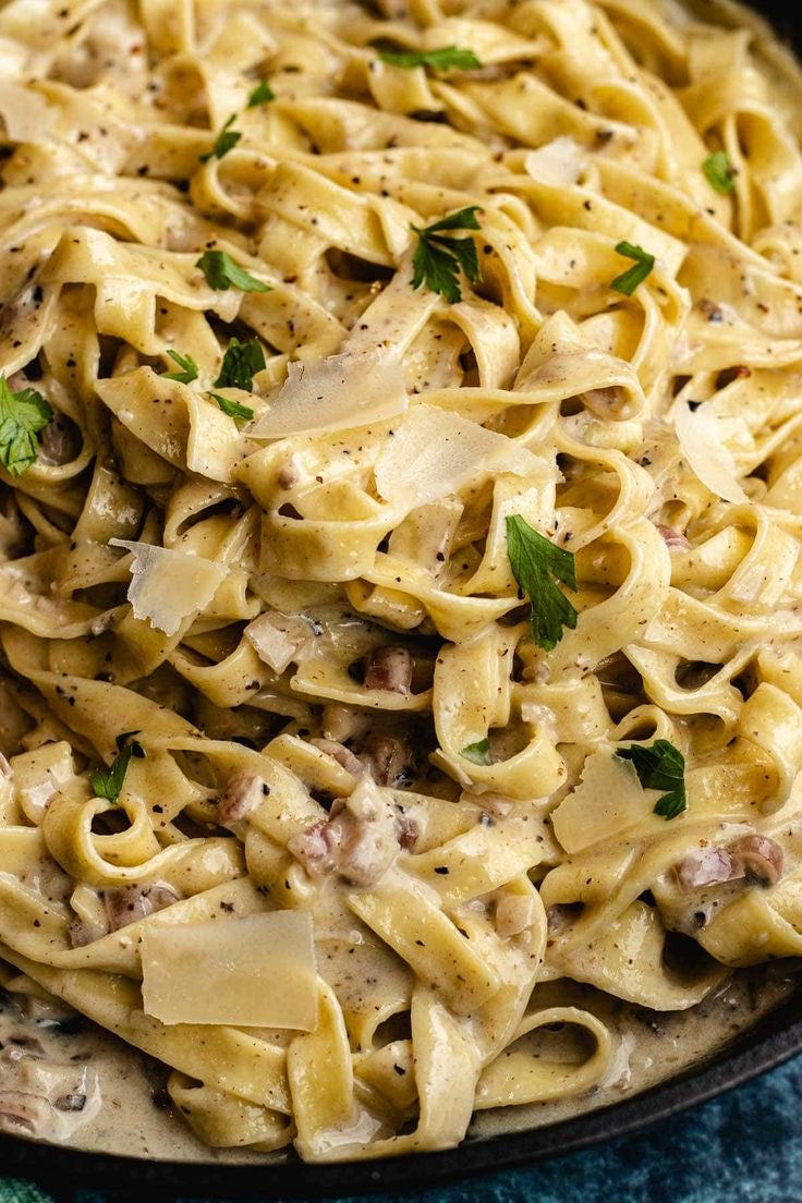 Smoked Turkey Pancetta, Truffle & Parmesan Linguine