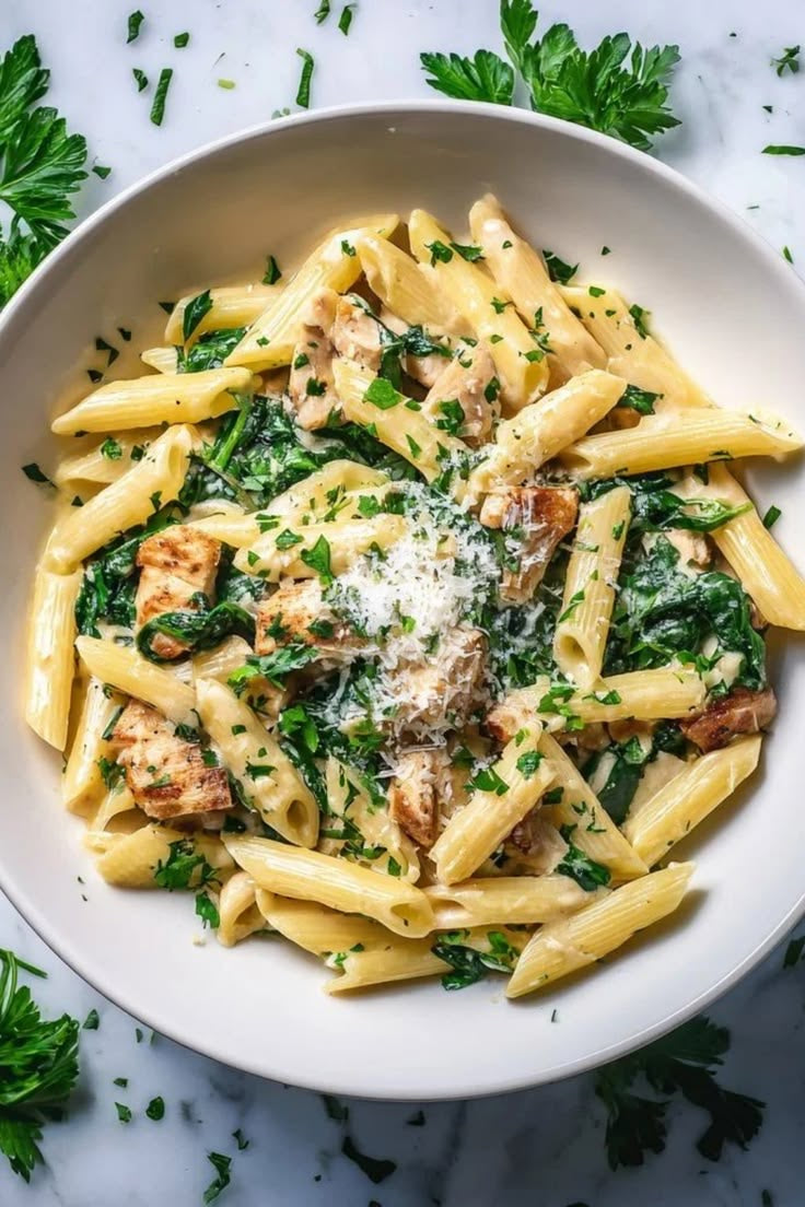 LEMON & HERB SPINACH CHICKEN PENNE