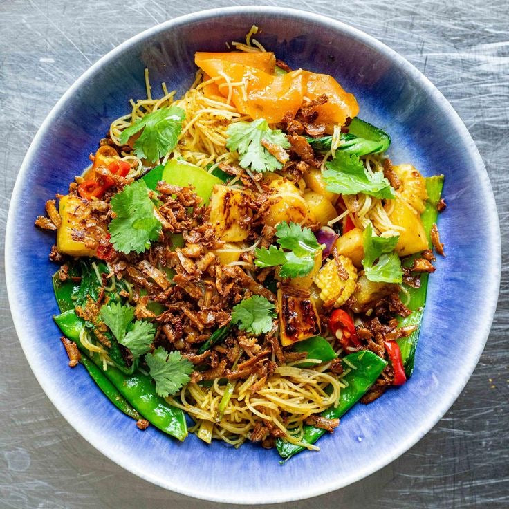 HOT HONEY PINEAPPLE JERK TURKEY NOODLES