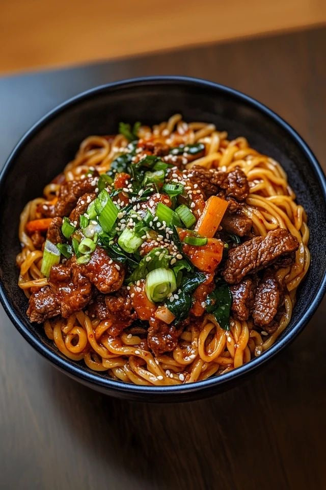 Sticky Gochujang Turkey Noodles