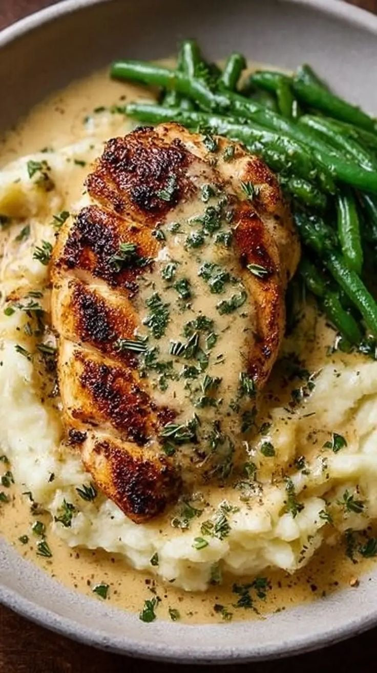 Garlic & Herb Breaded Chicken with Champ Mash
