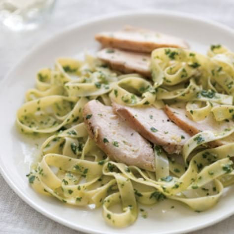 Basil Pesto Chicken Tagliatelle