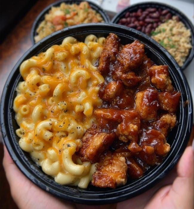 Honey BBQ Chicken & Low-Fat Mac & Cheese